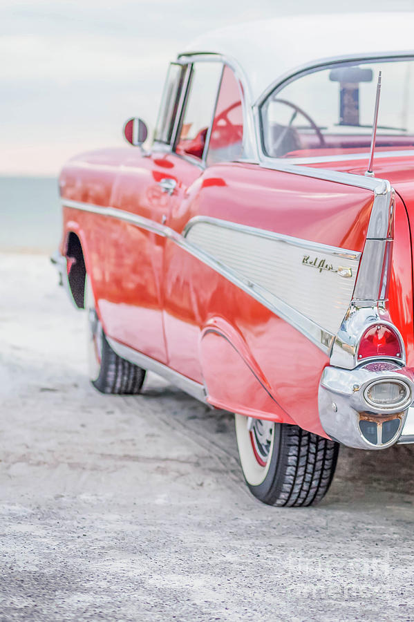 Classic Vintage Red Chevy Bel Air Scene  Photograph by Edward Fielding