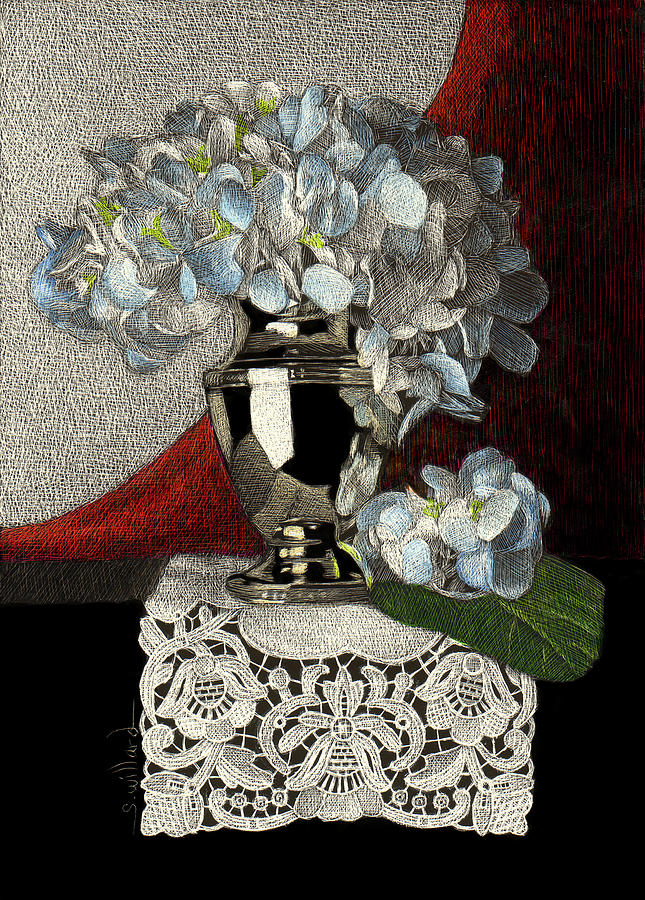 Flower Mixed Media - Classical Hydrangea by Sandra Willard