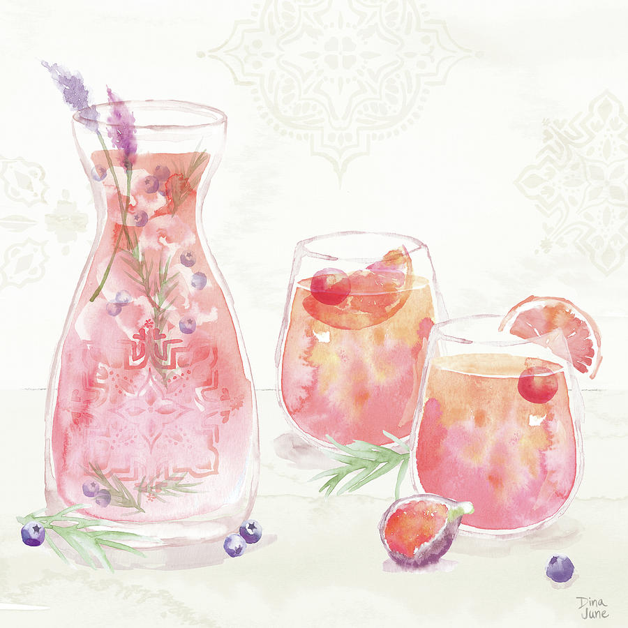Blueberry Painting - Classy Cocktails II by Dina June