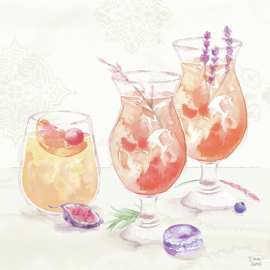 Blueberry Painting - Classy Cocktails IIi by Dina June