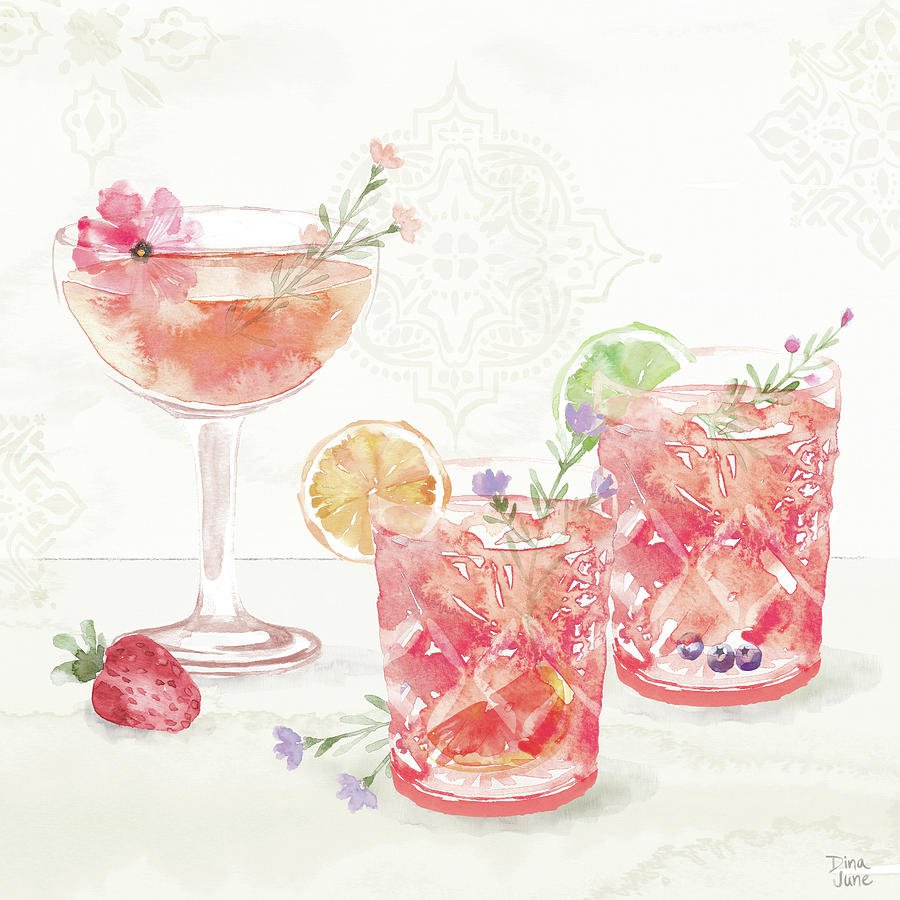 Blueberry Painting - Classy Cocktails V by Dina June