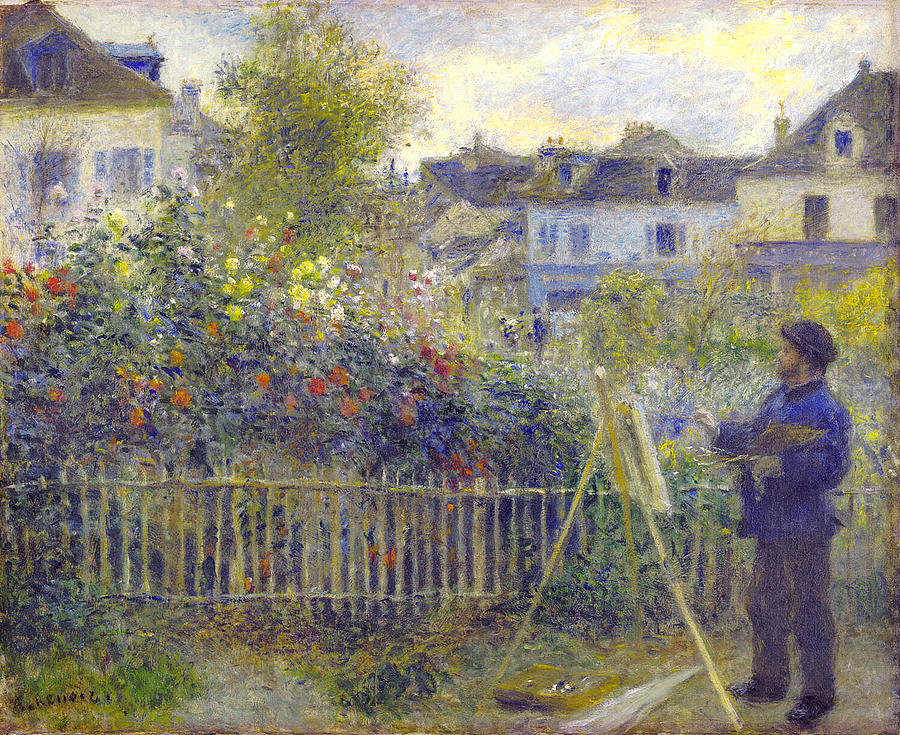 Pierre Auguste Renoir - Claude Monet Painting In His Garden At