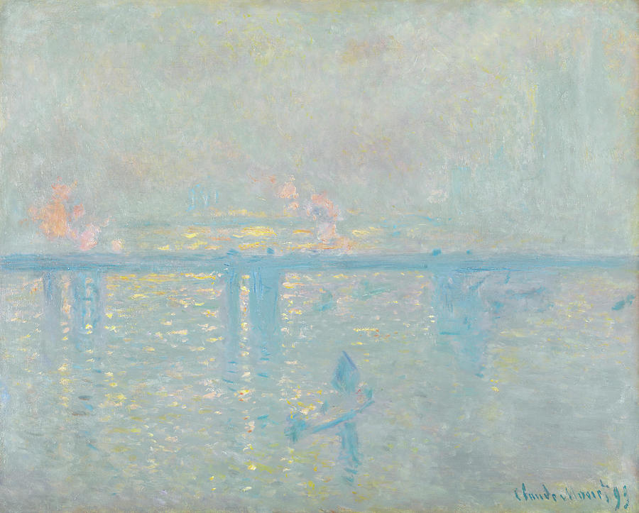 Claude Monet -Paris, 1840-Giverny, 1926-. Charing Cross Bridge -1899-. Oil on canvas. 64.8 x 80.6... Painting by Claude Monet -1840-1926-