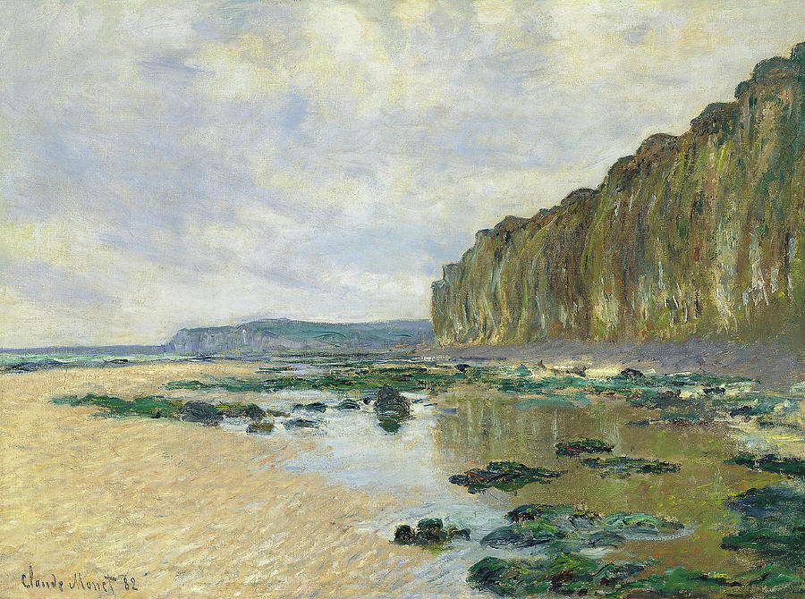 Claude Monet -Paris, 1840-Giverny, 1926-. Low Tide at Varengeville -1882-. Oil on canvas. 60 x 81... Painting by Claude Monet -1840-1926-