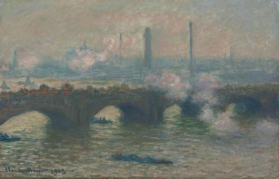 CLAUDE MONET Waterloo Bridge, Gray Day,1903. Oil on canvas. National Gallery of Art, Washington DC. Painting by Claude Monet