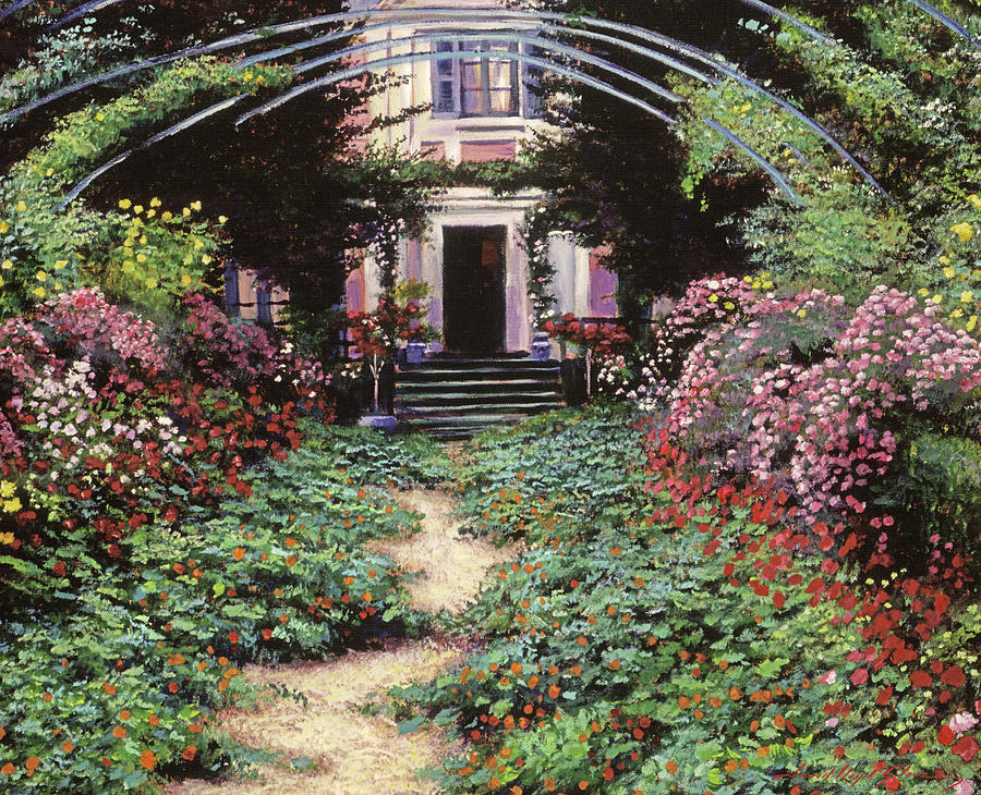 Claude Monets Garden Path Painting