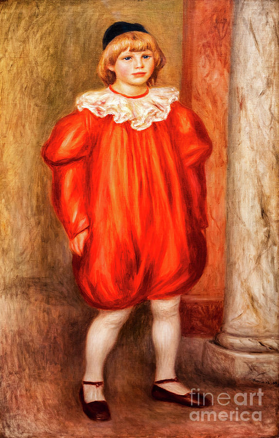 Claude Renoir in a Clown Costume Painting by Auguste Renoir