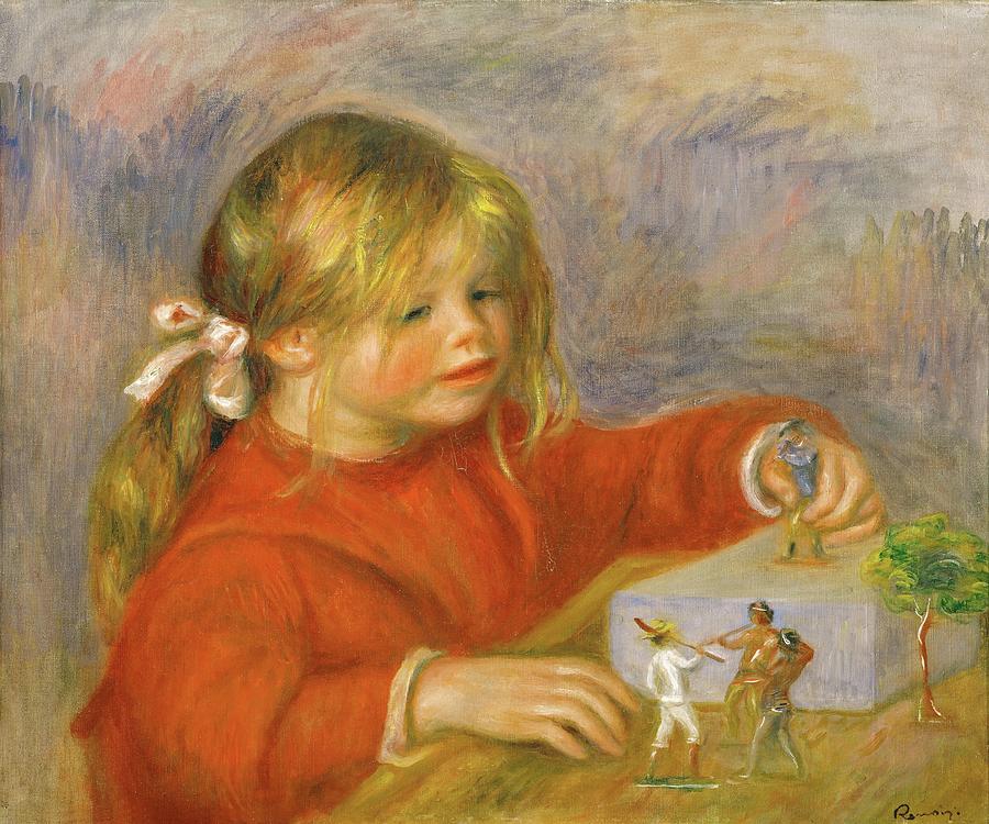 Claude Renoir, jouant -Claude Renoir playing-  Oil on canvas, 1905  46 x 55 cm  RF 1963-22. Painting by Pierre Auguste Renoir -1841-1919-