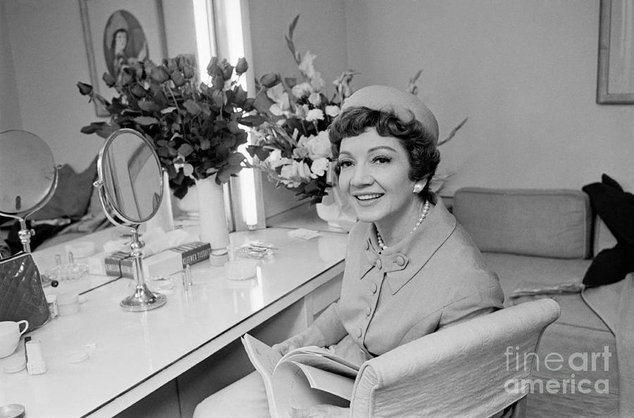 Claudette Colbert In Her Dressing Room Photograph by Bettmann