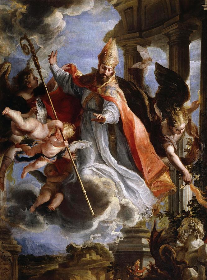 Claudio Coello / The Triumph of Saint Augustine, 1664, Spanish School, Oil on canvas. Painting by Claudio Coello -1642-1693-