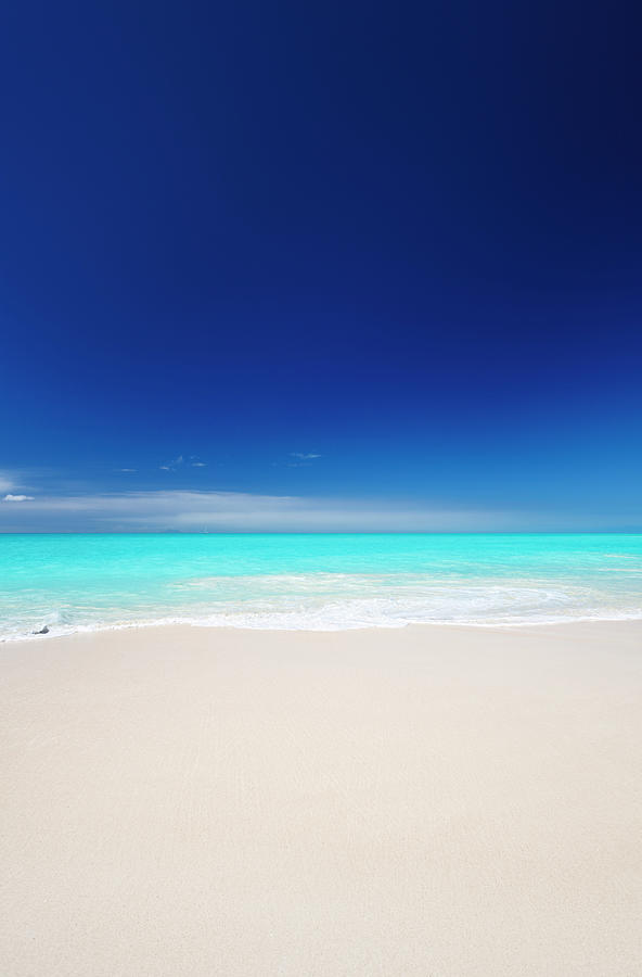 Clean White Caribbean Beach With Blue Photograph by Michaelutech