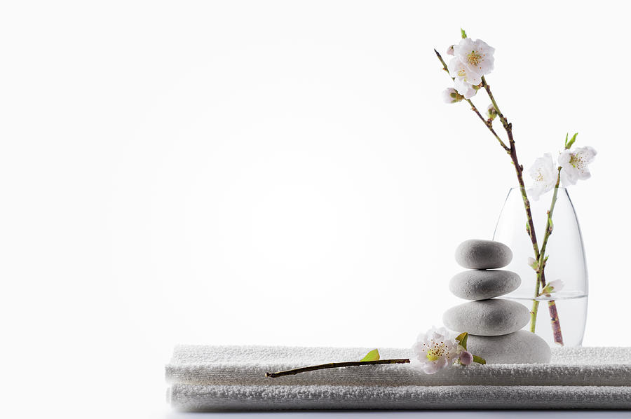 Clean White Spa Background Photograph by Nightanddayimages