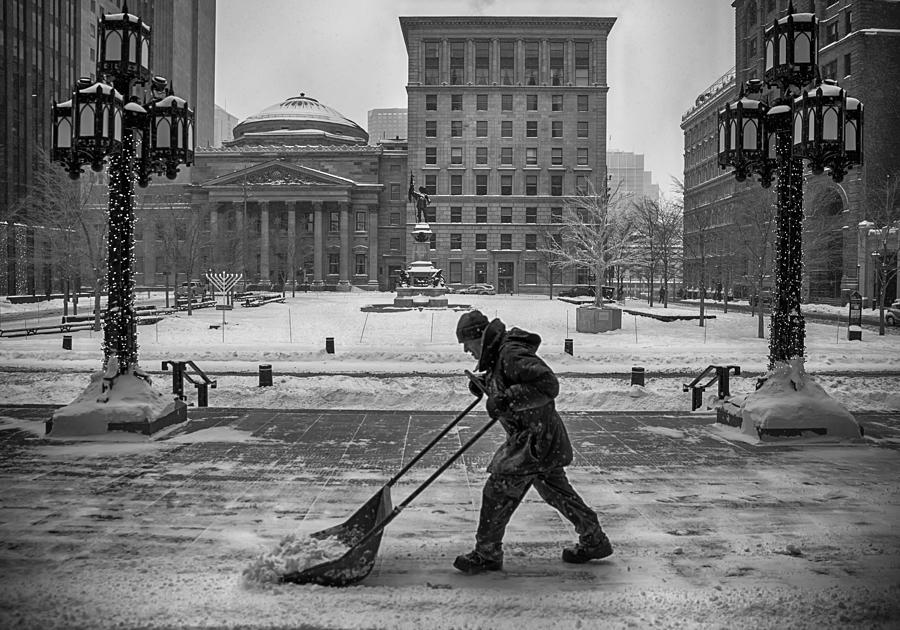 Winter Photograph - Cleaning by Angela Muliani Hartojo