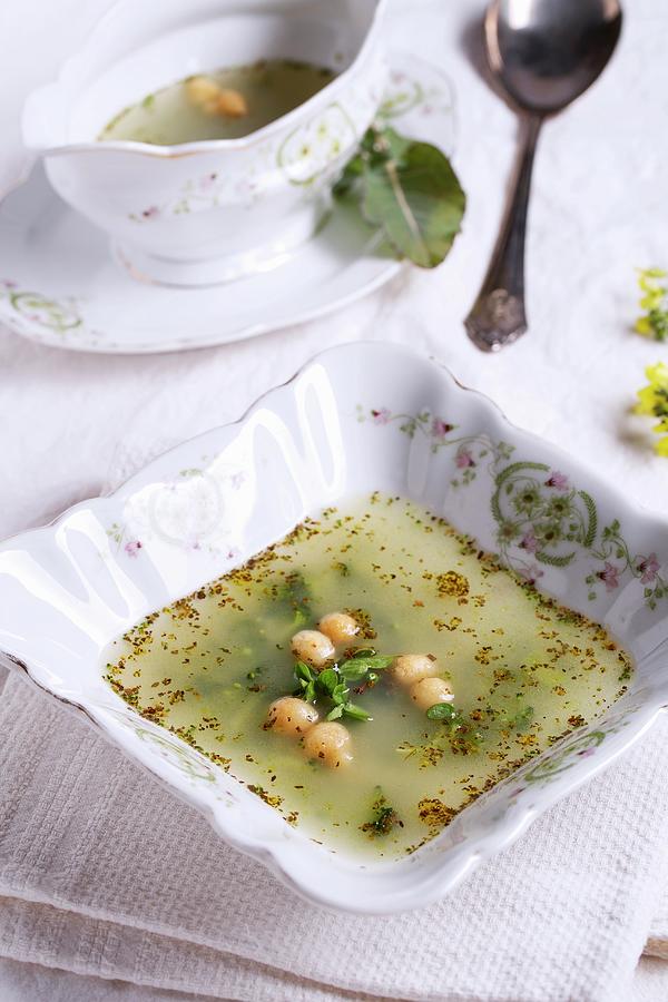 Clear Broccoli Soup Photograph by Mandy Reschke