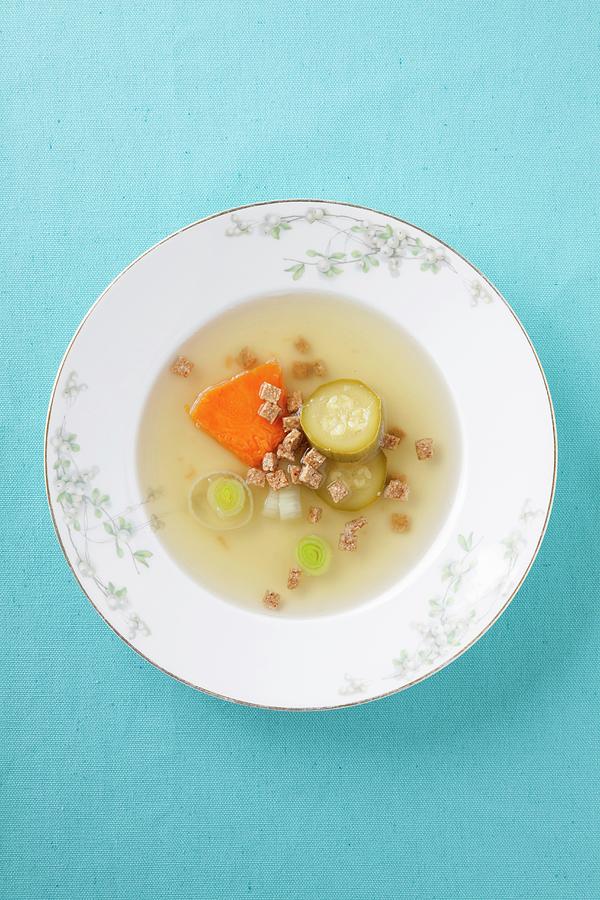 Clear Vegetable Broth Photograph by Danny Lerner