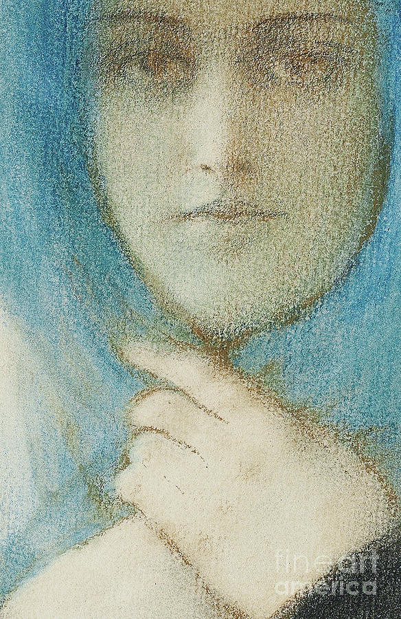 Clematis, circa 1914 pastel Pastel by Fernand Khnopff
