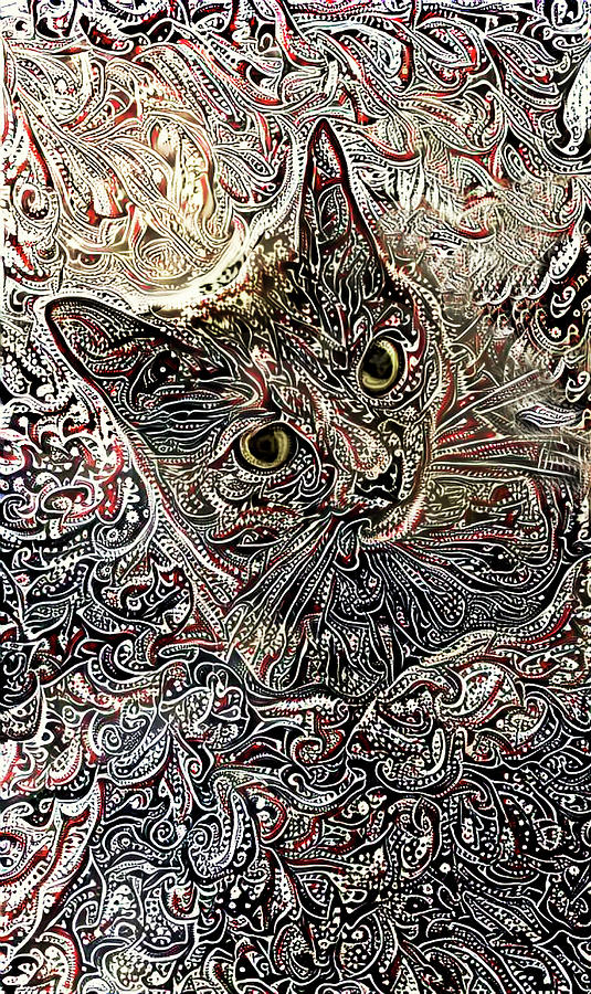 Cleo the Tortoiseshell Cat Digital Art by Peggy Collins