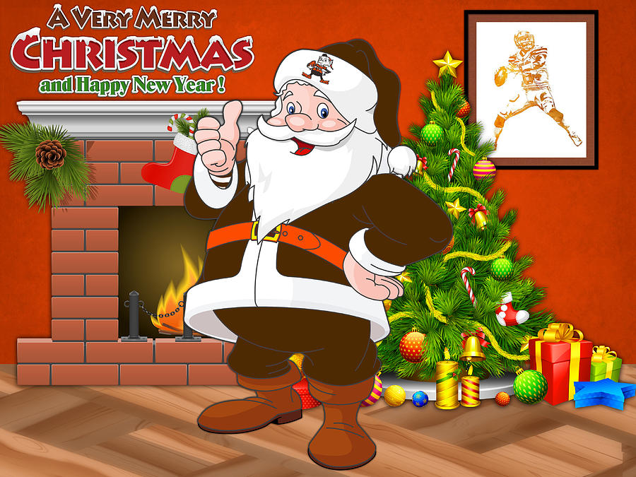 Cleveland Browns Santa Claus 2 by Joe Hamilton