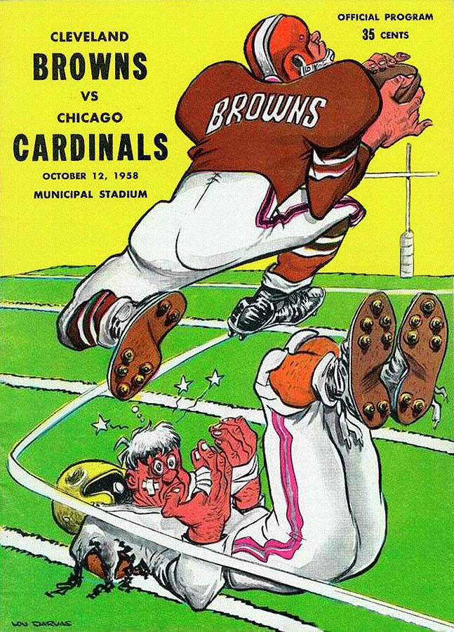 Cleveland Browns vs Cardinals 1958 Program Painting by Big 88 Artworks - Fine Art America