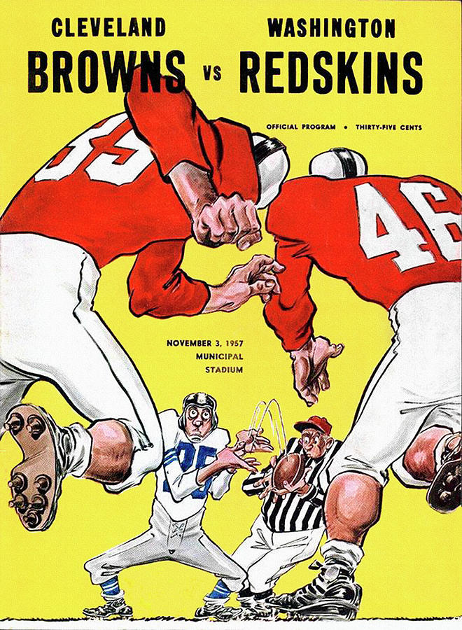 Cleveland Browns vs Steelers 1958 Vintage Program by Big 88 Artworks