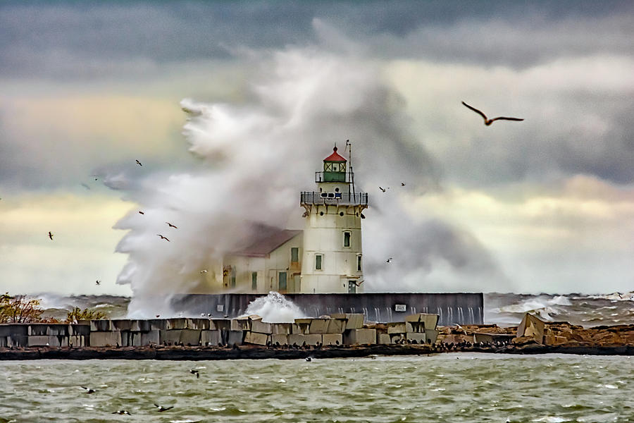 Cleveland Lighthouse Storm by Richard Kopchock Cleveland Lighthouse Storm by Richard Kopchock