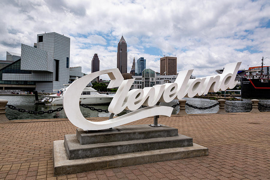 Cleveland Script Sign Photograph by Dale Kincaid