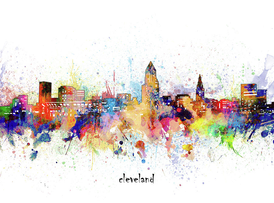 Cleveland Skyline Artistic Digital Art