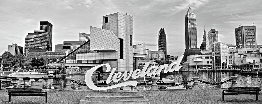 Cleveland Skyline in Panoramic Form Photograph by Frozen in Time Fine Art Photography