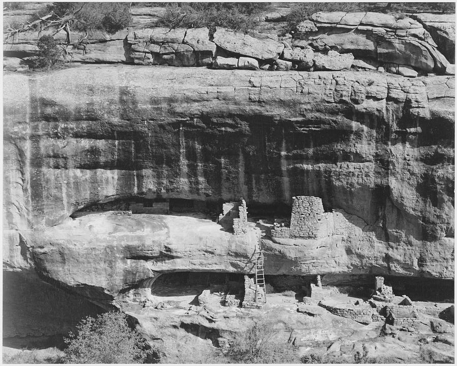 Cliff dwellings Mesa Verde National Park Colorado 1941. 1941 Painting by Ansel Adams