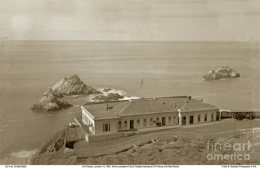 San Francisco Photograph - Cliff House, Seal Rocks, San Francisco January 15, 1887    by Monterey County Historical Society