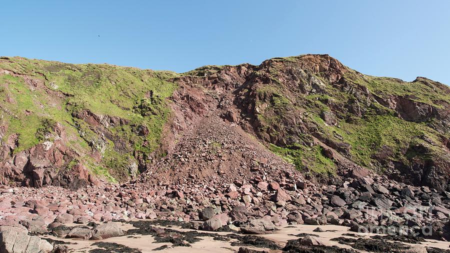 Cliff Rockfall At West Dale Beach Photograph by Andy Davies/science Photo Library