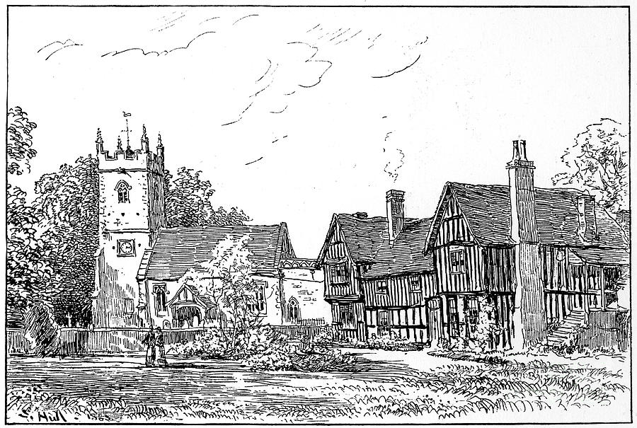 Clifford Church And Old House Drawing by Print Collector