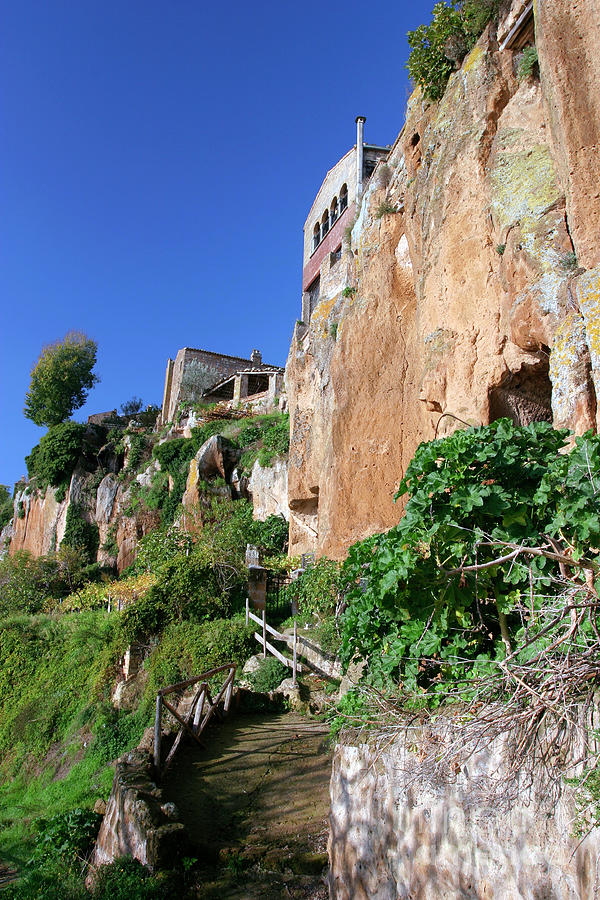 Cliffs By Bagnoregio Village Photograph by Michael Szoenyi/science Photo Library