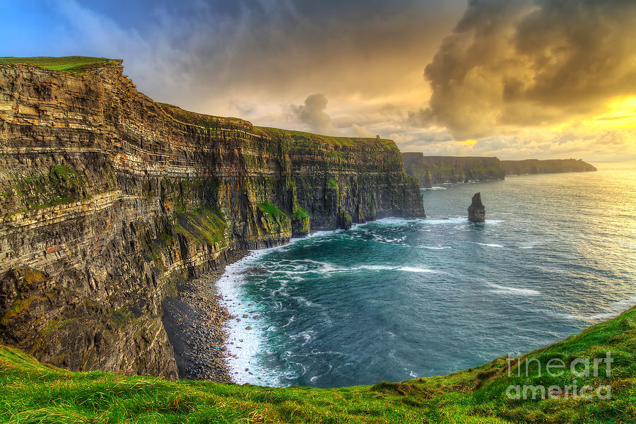 Cliffs Of Moher At Sunset Co Clare Photograph by Patryk Kosmider - Pixels