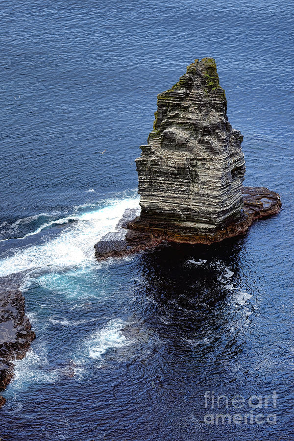 Cliffs Photograph - Cliffs of Moher Brabaunmore Sea Stack  by Olivier Le Queinec