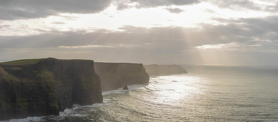 Cliffs of Moher in Ireland Beam of Light  Photograph by John McGraw