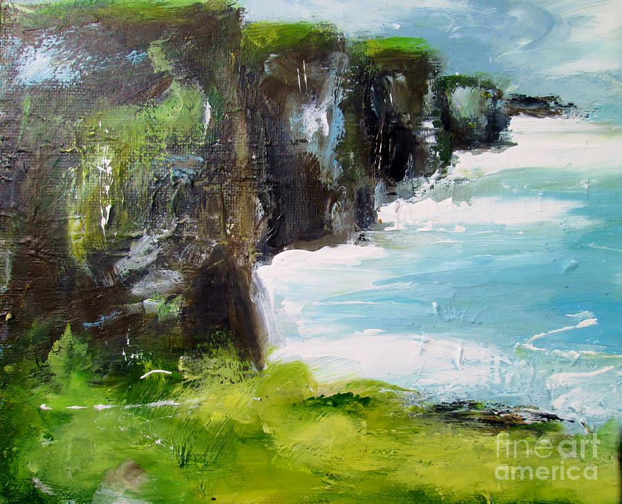 Cliffs of moher painting ireland  Painting by Mary Cahalan Lee - aka PIXI