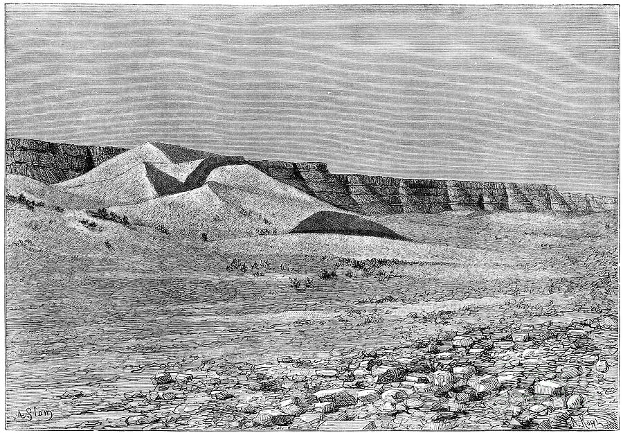 Cliffs Of The Igharghar, Taken Drawing by Print Collector
