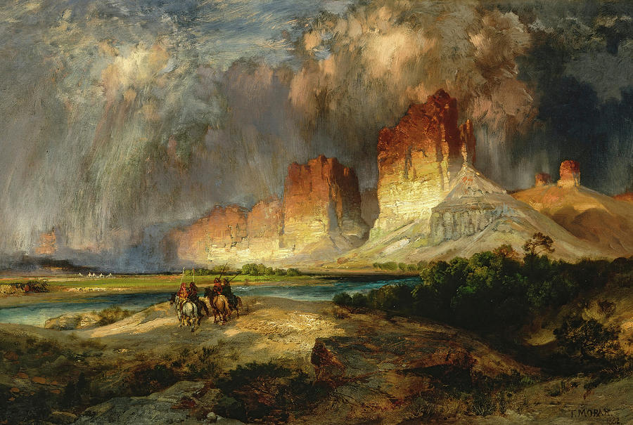 Thomas Moran Painting - Cliffs Of The Upper Colorado River, Wyoming Territory, 1882 by Thomas Moran Thomas Moran Painting - Cliffs Of The Upper Colorado River, Wyoming Territory, 1882 by Thomas Moran