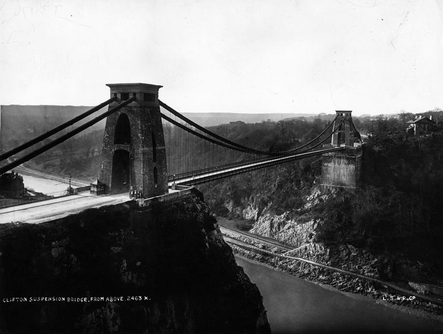 Black And White Photograph - Clifton Bridge by London Stereoscopic Company