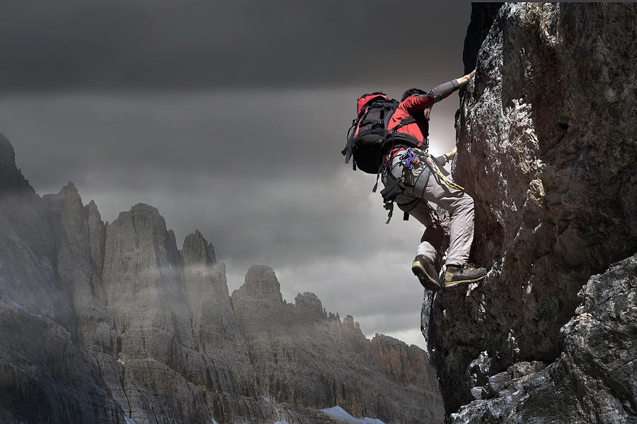 Climber On A Rocky Wall Photograph by Buena Vista Images