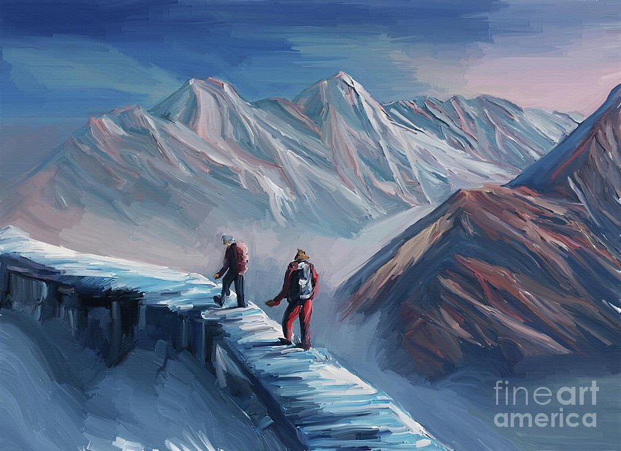Climbing Mountain Painting by Gull G