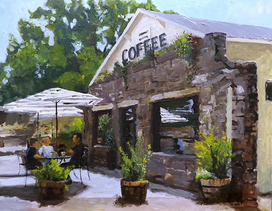 Coffee Painting - Clingans Junction by Carrie Taves