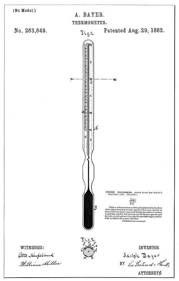 laboratory thermometer labeled