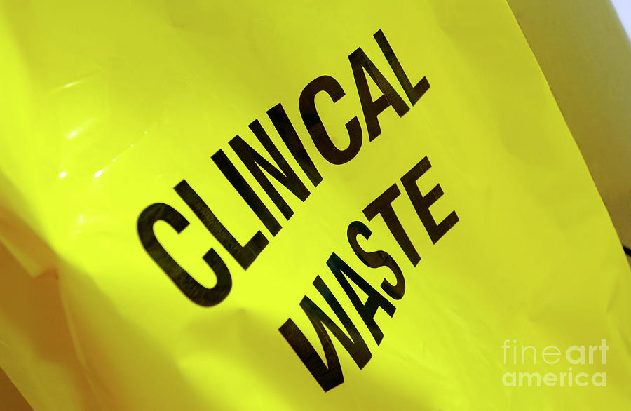 Bag Photograph - Clinical Waste Bag by Medicimage / Science Photo Library
