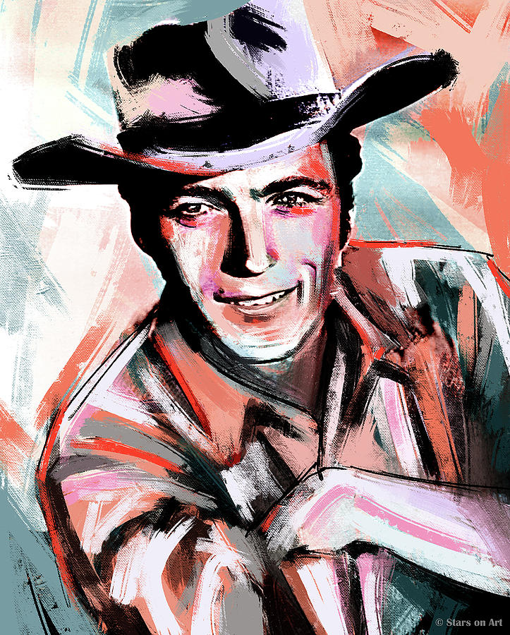 Clint Eastwood painting Painting by Movie World Posters