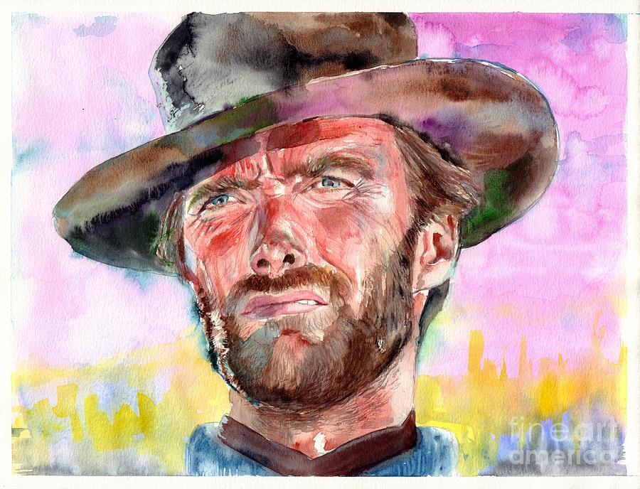 Clint Eastwood Painting - Clint Eastwood portrait by Suzann Sines