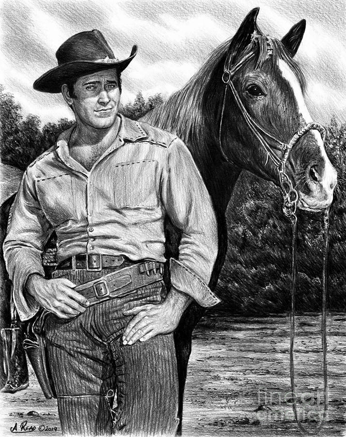 Actor Drawing - Clint Walker by Andrew Read
