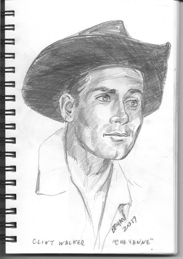 Clint Walker Drawing by Bryan Bustard