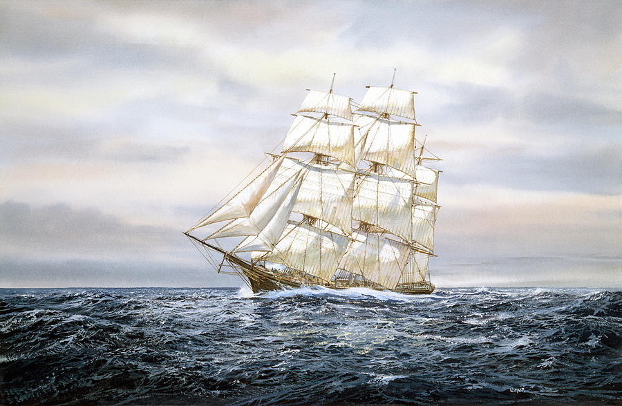 Clipper Ship Painting by Jack Wemp